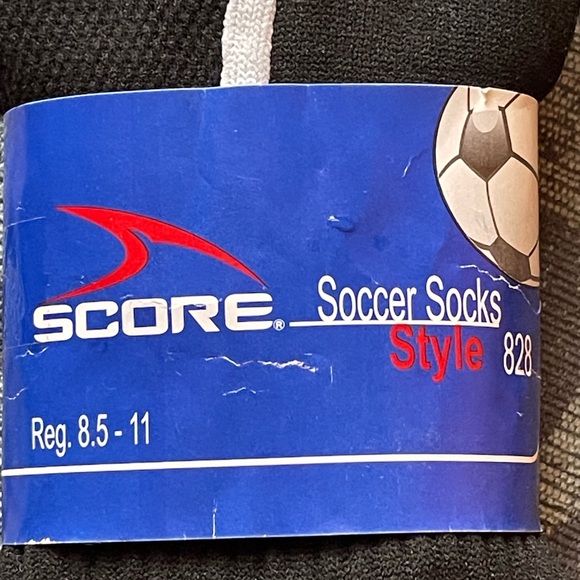 Score Black Soccer Socks Style 828 Size 8.5-11 - Picture 4 of 5